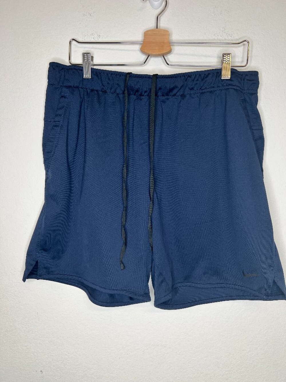 Nike Men’s Knit Athletic Shorts Drawstring Elastic Waist Navy Blue XL